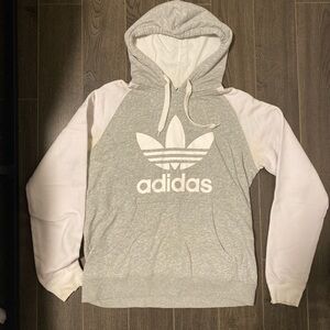 adidas grey and white hoodie